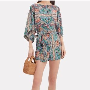 Warm Samurai Romper Silk Colorful Floral Paisley Print Women’s Size 2 Medium